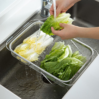 霜山304不锈钢沥水篮可伸缩厨房水槽汲水架家用洗碗池碗碟沥水架