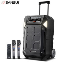 SANSUI/山水 大功率重低音 户外拉杆音响 无线麦克风