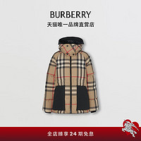 BURBERRY 女装 可拆卸连帽格纹羽绒服 80590941