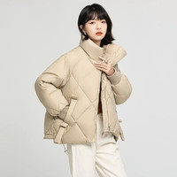 SNOWFLYING雪中飞 2023秋冬女士立领鸭绒羽绒服菱格显瘦百搭宽松保暖外套女
