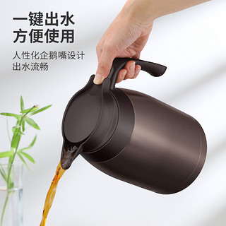 THERMOS 膳魔师 保温壶保冷壶棕色1.5L 日本进口真空不锈钢大容量家用暖瓶保温瓶办公热水壶TTB-1500DBW