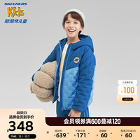 Skechers斯凯奇男童羽绒服轻薄保暖外套2023户外防风运动服P423B030 正蓝/0022 160cm
