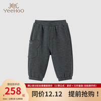 英氏 YRKCJ4P186A 不倒绒夹棉 矿石黑 90cm 儿童长裤