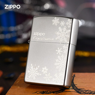 ZIPPO 之宝 煤油防风打火机 之宝缎纱雕刻火机 雪花漫天飞舞 银雪花单机