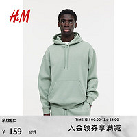 H&M男装卫衣装休闲柔软舒适抽绳连帽套头衫0970819 浅卡其绿 175/100A