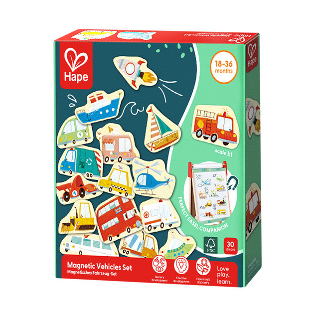 Hape 启蒙磁力贴 海陆空磁力载具套 1.5-3Y