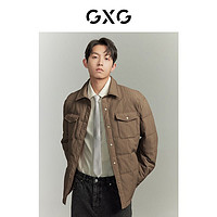 抖音超值购：GXG 潮流保暖翻领肌理面料短款男式羽绒服23冬新款#GED1D2533684