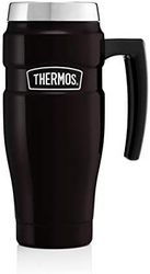 THERMOS 膳魔师 101834 不锈钢大床旅行杯,哑光黑色,470毫升