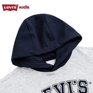 Levi's李维斯童装秋冬款男女童连帽卫衣儿童加绒保暖上衣 温柔灰 110/56(5)