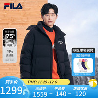 FILA 斐乐 张艺兴同款羽绒服外套冬男女装运动休闲保暖连帽上衣 正黑色-BK 190/108A/XXXL