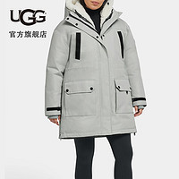 UGG女士保暖舒适内带夹克连帽羽绒派克大衣 1144401 FRST  冰霜灰色 M