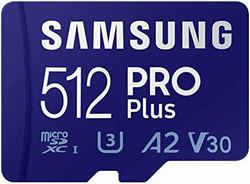 SAMSUNG 三星 PRO Plus microSD， 512GB UHS-I，C10，U3，V30，A2 MB-MD512SA