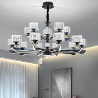 OUYING 欧赢 轻奢水晶吊灯客厅灯2023年新款现代简约发光灯臂大气北欧智能灯具