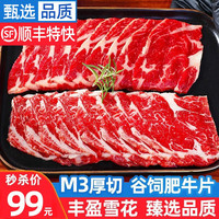 今聚鲜（dayinfresh） 安格斯厚切肥牛片 原切雪花涮烤牛肉卷牛肉片火锅烧烤食材生鲜 【力荐】M3厚切肥牛片200g*6盒