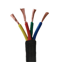 凤达 电线电缆KVVR铜芯国标铜线黑色电源线电缆线四芯护套线4*4平方