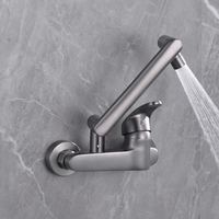 ZHIRAN 织然 墨林卡枪灰色入墙式冷热水龙头厨房万向可旋转折叠阳台洗衣池混水阀龙头 A款:两种出水模式
