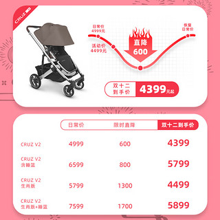 UPPAbaby CRUZ V2高景观婴儿推车双向 可坐可躺 易折叠 宝宝手推车 燕麦色-DECLAN