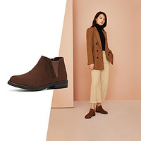 Clarks 其乐 短筒方跟切尔西靴 261388674A