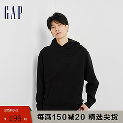 Gap 盖璞 男女装秋季2023新款LOGO运动碳素软磨抓绒卫衣804715连帽衫