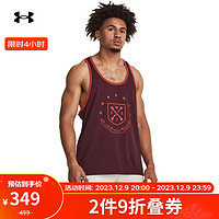 安德玛（UNDERARMOUR）秋冬Project Rock强森男子训练运动背心1380109 栗色600 XXL