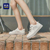 HLA 海澜之家 女鞋休闲舒适软底轻便透气百搭板鞋HDAYXW2ACM187 奶白色36