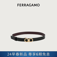菲拉格慕 Ferragamo)女士黑色牛皮革双面可调式Gancini皮带 0771073_C _ 85