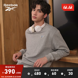 Reebok锐步男女同款经典时尚复古针织圆领套头衫卫衣 灰色 2XL