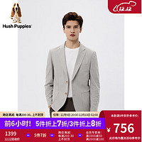 Hush Puppies暇步士男装2024春商务通勤简约百搭修身西服外套 020浅啡2 L