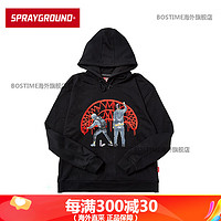 SPRAYGROUND个性涂鸦印花连帽衫男女秋冬街头套头卫衣潮W0643311 黑色 M