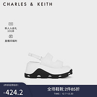CHARLES & KEITH CHARLES&KEITH23;夏季新品CK1-80900028时尚厚底外穿沙滩凉鞋女 White白色 36