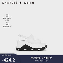 CHARLES & KEITH CHARLES&KEITH23夏季新品CK1-80900028时尚厚底外穿沙滩凉鞋女 White白色 36