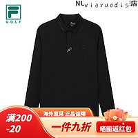                                                                                                                                                                                 斐乐（FILA）GOLF高尔夫系列服装男士上衣长袖春季球服运动POLO衫 深黑BK M