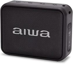 aiwa BS-200BK 便携式无线蓝牙音箱,真正的无线立体声,防水,黑色