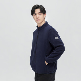 雅鹿【摇粒绒】男女同款立领休闲服简约百搭保暖外套JDL 灰色（男款） 165/S