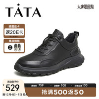 TATA 他她 2023冬商场同款休闲运动时尚厚底圆头户外男鞋PCM01DM3 黑色 42