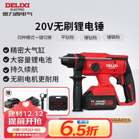 DELIXI 德力西 电气锂电无刷电锤电镐20V多功能锂电电锤/冲击钻/电钻 一电一充
