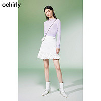 ochirly 欧时力 针织衫女新款秋装上衣短款打底老花休闲时尚 黑色090 S