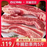 大黄鲜森原切牛腩肋条新鲜牛排冷冻牛肉烧烤食材牛肋条肉2.5kg