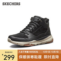 SKECHERS 斯凯奇 男靴休闲工装马丁靴保暖运动增高雪地靴冬季棉鞋圣诞节礼物 65731 黑色/BLK 42