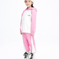 little MO&Co.蓄热加绒 little moco童装23冬男女童连帽卫衣束脚卫裤两件套 霓虹粉色 130/60