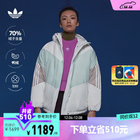 adidas阿迪达斯三叶草女装冬季530蓬运动保暖连帽鸭绒羽绒服 汉玉白 A/M