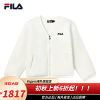 斐乐（FILA）斐乐女子羊羔绒外套无领时尚简约女休闲上衣 云菇白-WT 160/80A/S