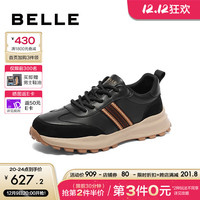 BeLLE 百丽 复古休闲鞋男鞋2024春季新商场同轻便厚底户外运动鞋8FE01AM4 黑色 39