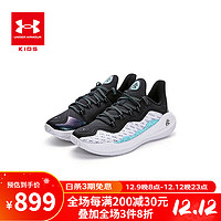 安德玛（Under Armour）童鞋CURRY11秋冬库里11儿童篮球鞋透气舒适轻便男女童运动鞋 黑白 39码