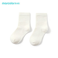 森马（Semir）童装儿童袜子男童女童基础日常百搭纯色透气长袜潮 米白10302 100cm