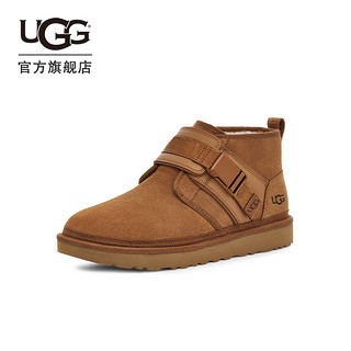 UGG 2023冬季男士休闲平底圆头时尚靴纽姆搭扣舒适雪地靴 1118570