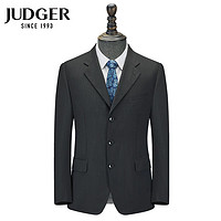 庄吉（Judger）男士纯羊毛西装上衣商务休闲毛料西服条纹宽松外套 深灰条纹 180/100A