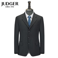 庄吉(Judger)男士纯羊毛西装上衣商务休闲毛料西服条纹宽松外套 深灰条纹 180/100A