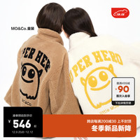 little MO&Co.little moco童装23冬男女童仿羊羔毛外套拉链夹克KBC4COTT09 金棕色 140/64