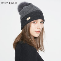 玛丽亚.古琦（玛丽亚古琦 MARJA KURKI）山羊绒帽子女冬季保暖 毛线针织帽 护耳冬帽防寒 温暖相拥 灰色